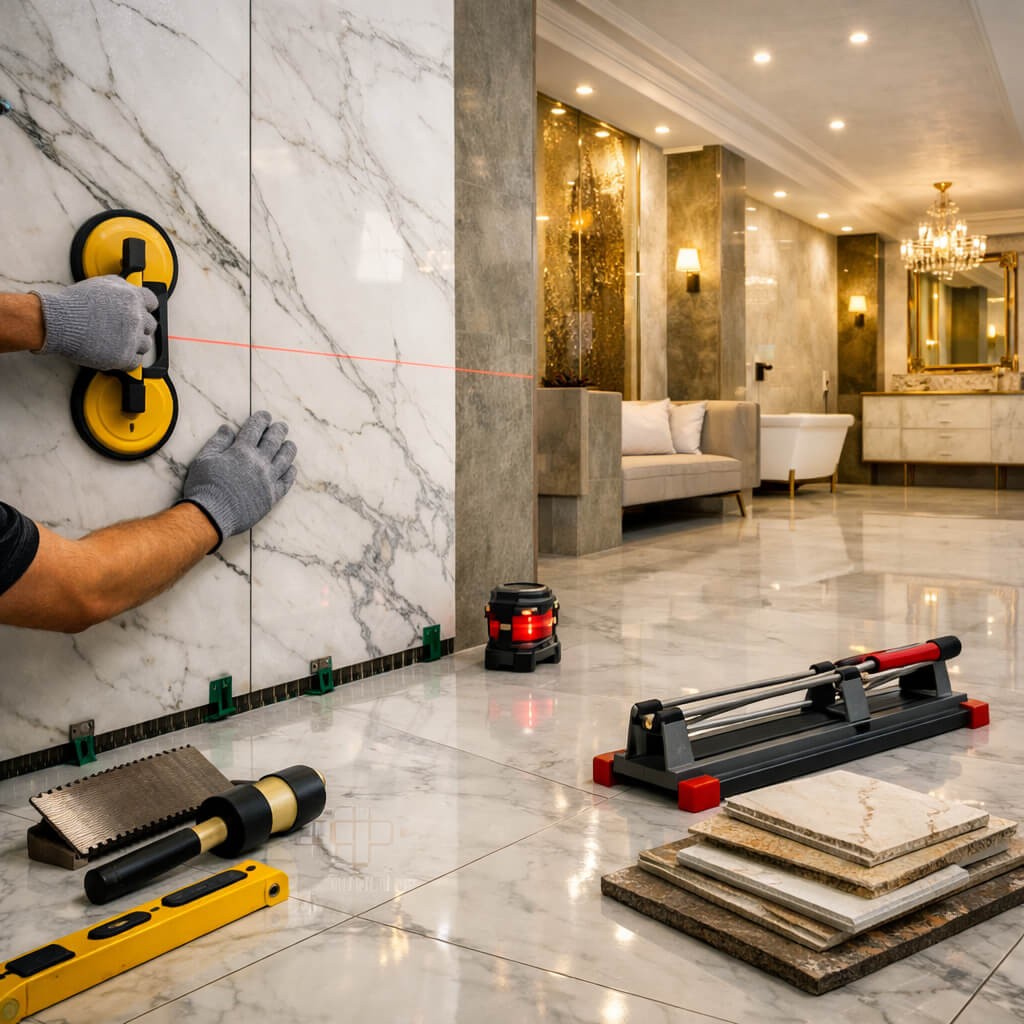 Servicii Renovari Interioare montaj lastre ceramice de mari dimensiuni – finisaje de lux